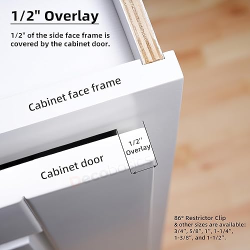 Miniatura 8 de DecoBasics - Bisagras para armario de cocina -  (2 unidades) - Bisagras de puerta de armario de cierre suave - Mejoras para el hogar (herrajes de