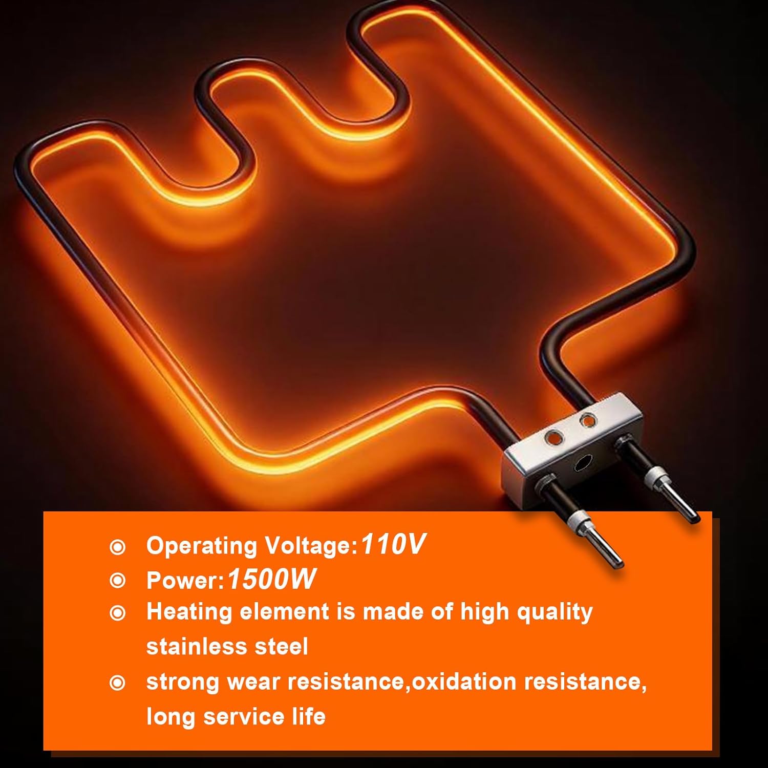 1500W Electric Heating Element for Smoker with Adjustable Thermostat Controller Cord Full Kit Compatible with Masterbuilt Electric Smoker Parts Smoker Heating Element Fits MB20070122 MB20071117