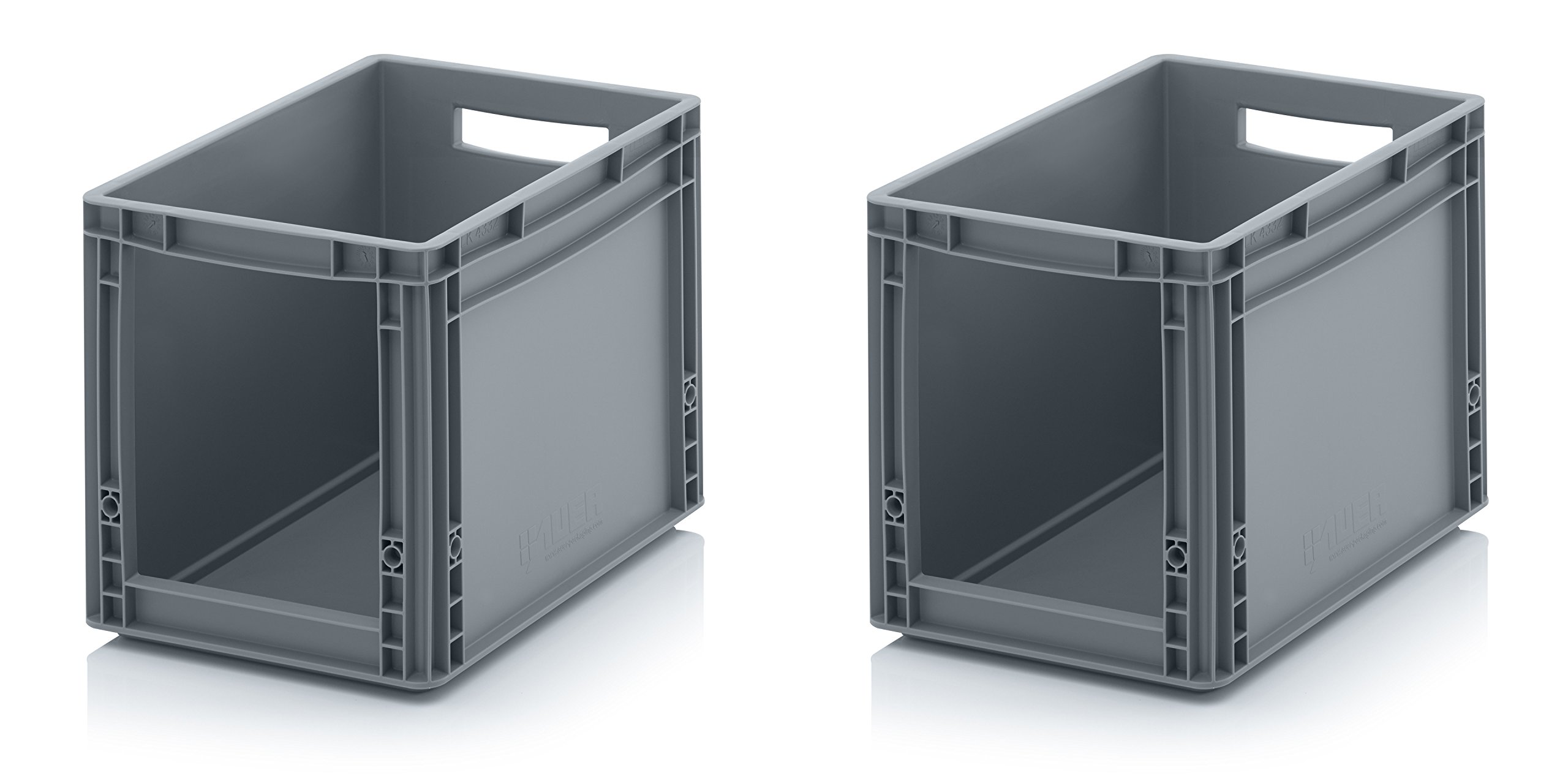 2 x Euro pojemnik magazynowy 40 x 30 x 32 cm z gratisową calówką * pojemnik euro z oknem, zestaw 2 szt.