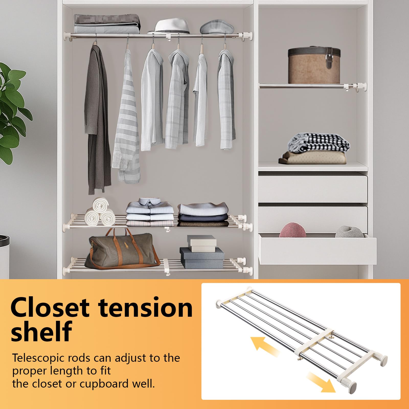 突っ張り棒棚\ Tension Rod Shelf x 2 Tension poles/rods / Shelf For Tension Rods 【つっぱり棒用棚