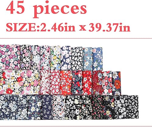 Vista 9 de 45 rollos de gelatina de tela, tiras de tela de rollo de gelatina para acolchar, tela de acolchado de algodón artesanal de retazos, algodón de Serie