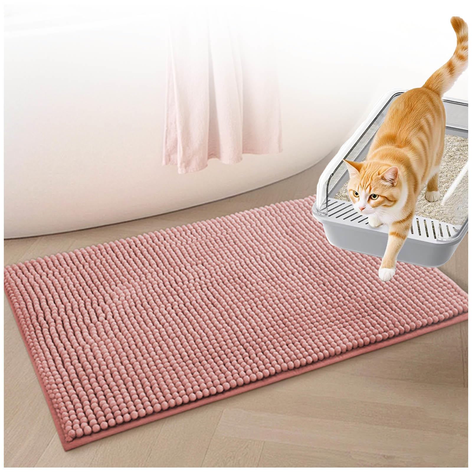 Tapete Para Arenero Gato 60x90cm, Tapete Arenero Gato Súper Suave para Las Patas de Tu Gato Alfombra Arenero Gato XXL Lavable, Antideslizante