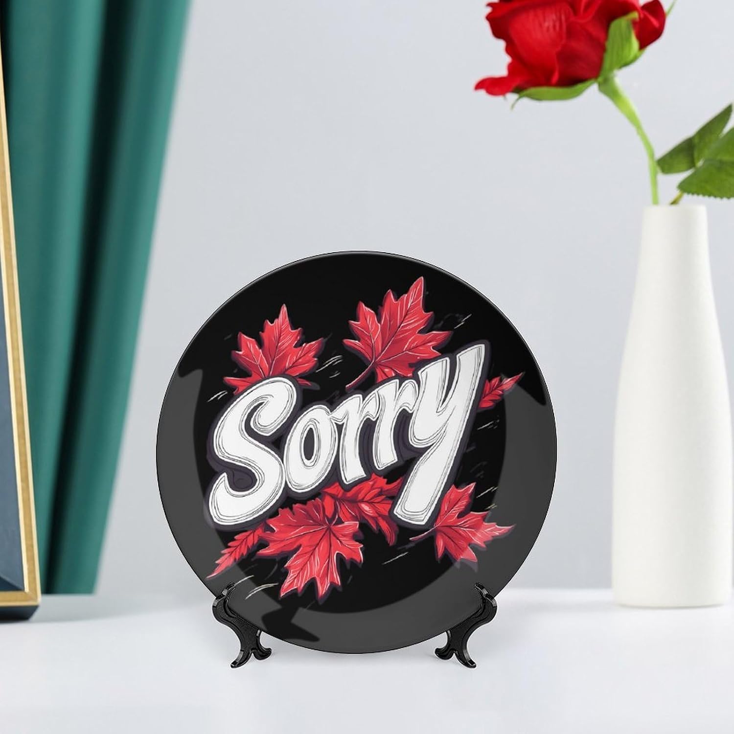 Sorry Canada Bone China Decorative Porcelain Plates Dinnerware Ornaments