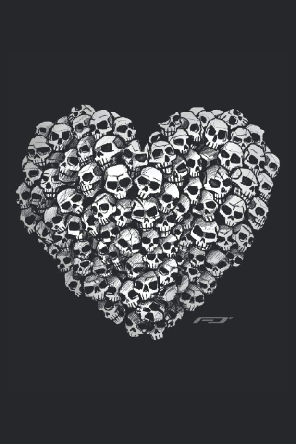 Skull Heart: Notebook • Format: A5 (6x9 inches) • 110 pages • Lined • with page numbers • Diary • Notebook • Homeworkbook • Original FD design