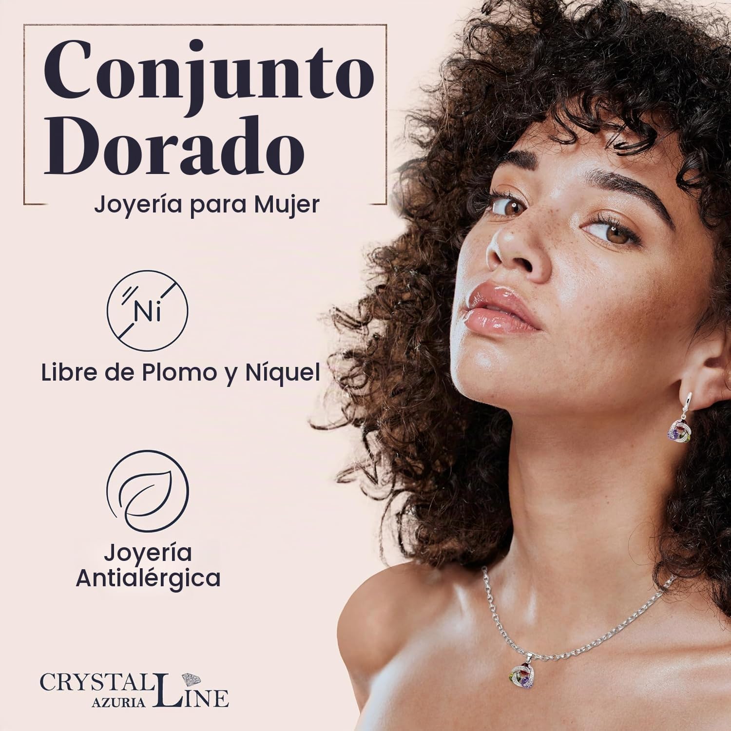Crystalline Azuria Juegos de Joyas para Mujeres y Niñas Juegos de Joyas Boda Collar y Pendientes para Esposa Novia Joyería