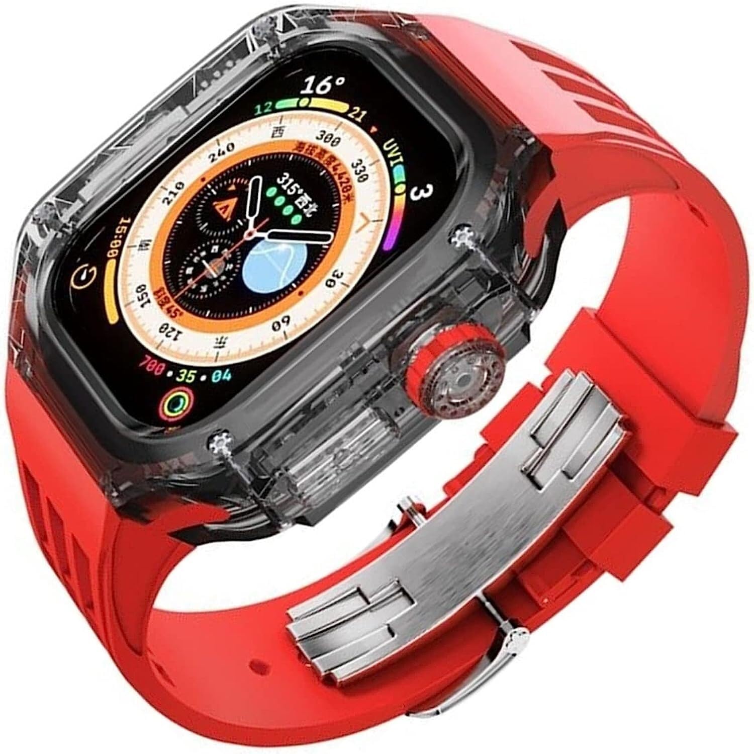 Kit boîtier Apple Watch Ultra 49mm et bracelet caoutchouté EZZON