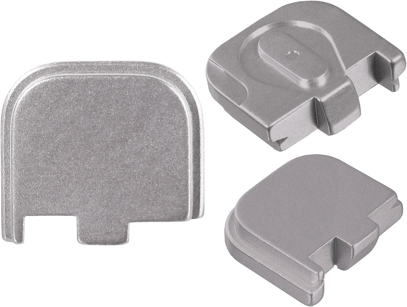 NDZ Performance Slide Cover Back Plate for Glock 43 43X 48 & PSA Dagger Micro – Aluminum Upgrade with Black Engraving – 2A Second Amendment Emblem – Silver