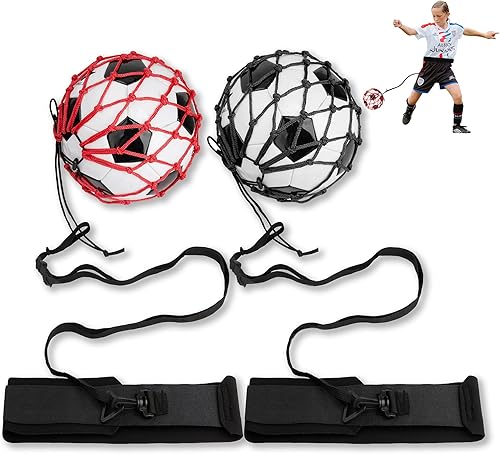 2PCS Soccer Ball Net Soccer Training Equipment, Football Kick Throw Solo Practice Training Aid, Upgrade Soccer Nets for Kids Youth Adults for Ball