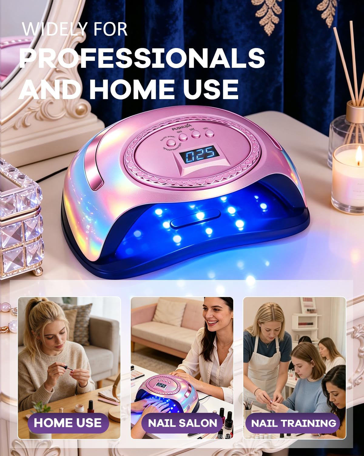 Professional 288W UV LED Nail Lamp for Gel Nails with Auto Sensor
