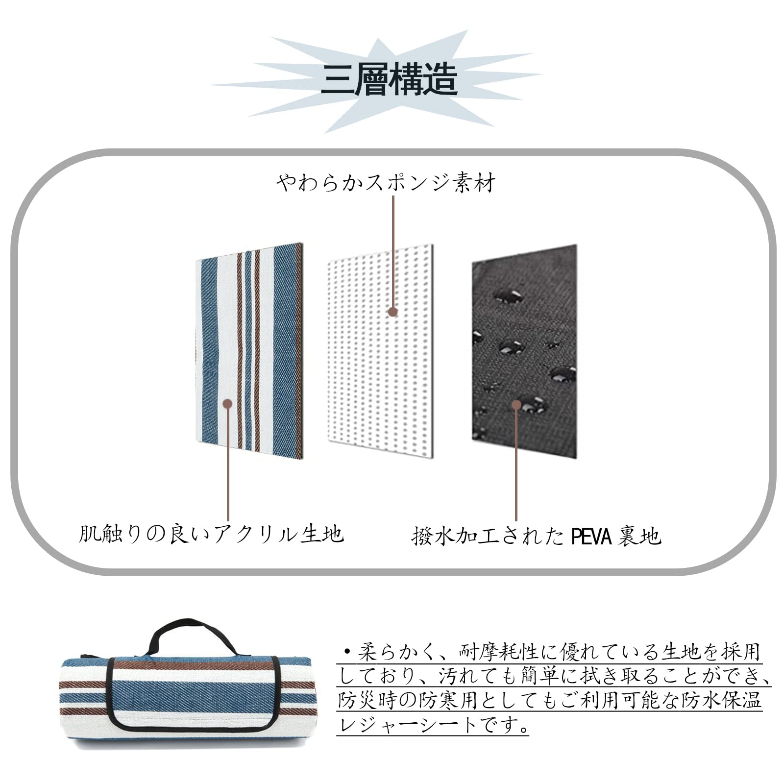 Amazon.co.jp: SiwaQio 厚手 レジャーシート 大判 ビーチシート