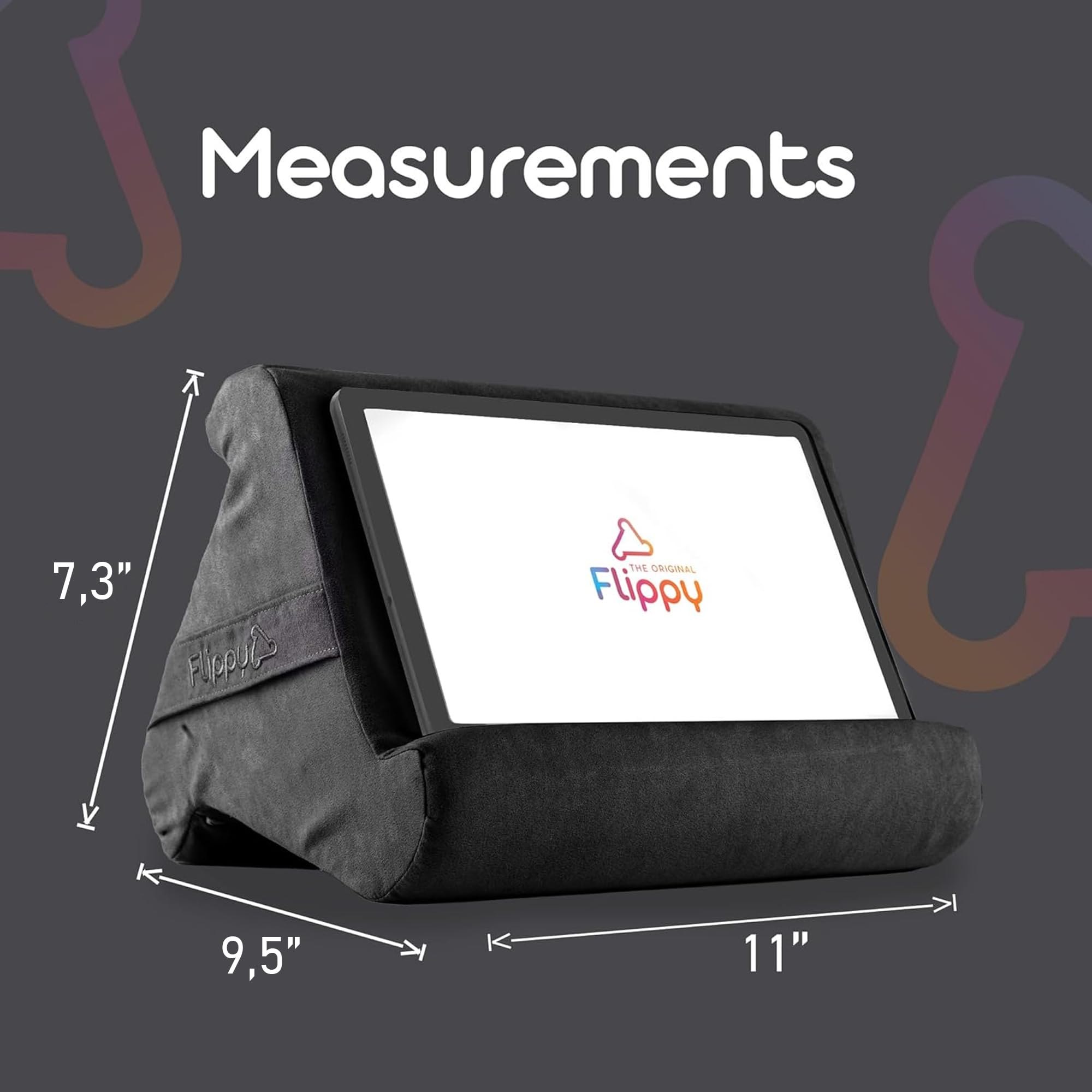 Flippy Original Tablet Kissenständer & iPad-Halter, Geschenk für Buchliebhaber & Leser, Multi-Winkel-Ständer mit Stauraum für Schoß, Schreibtisch & Bett, kompatibel mit Kindle, Fire, iPad & Samsung