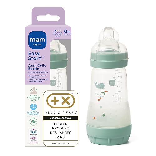 MAM Easy Start Anti-Colic Babyflasche 260 ml, 0+ Monate, Größe 1