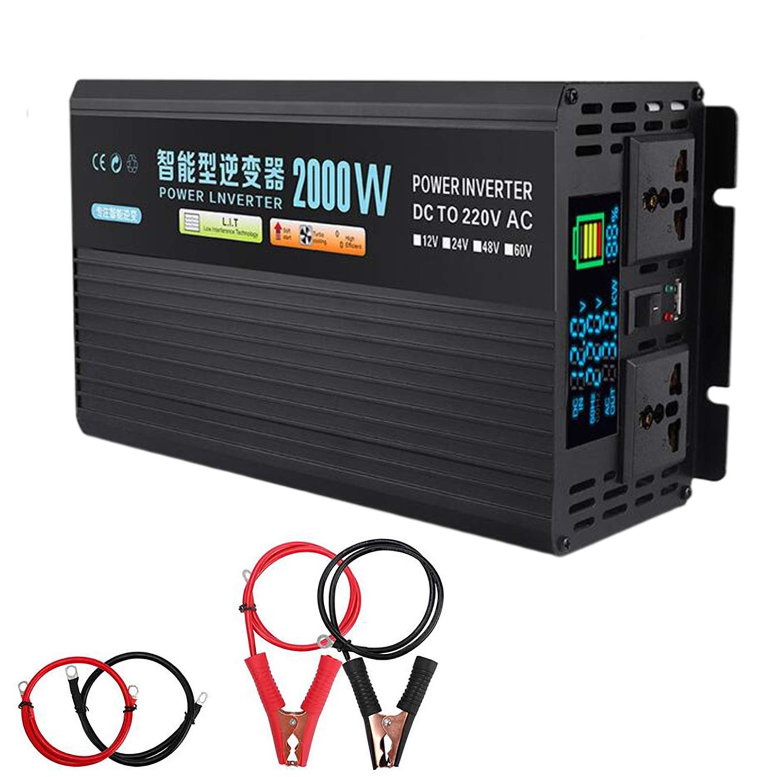LZH FILTER Modified Sine Wave Power Inverter 2000w Dc 12v/24v/48v to 220v 230v Ac Converter, 4000w P