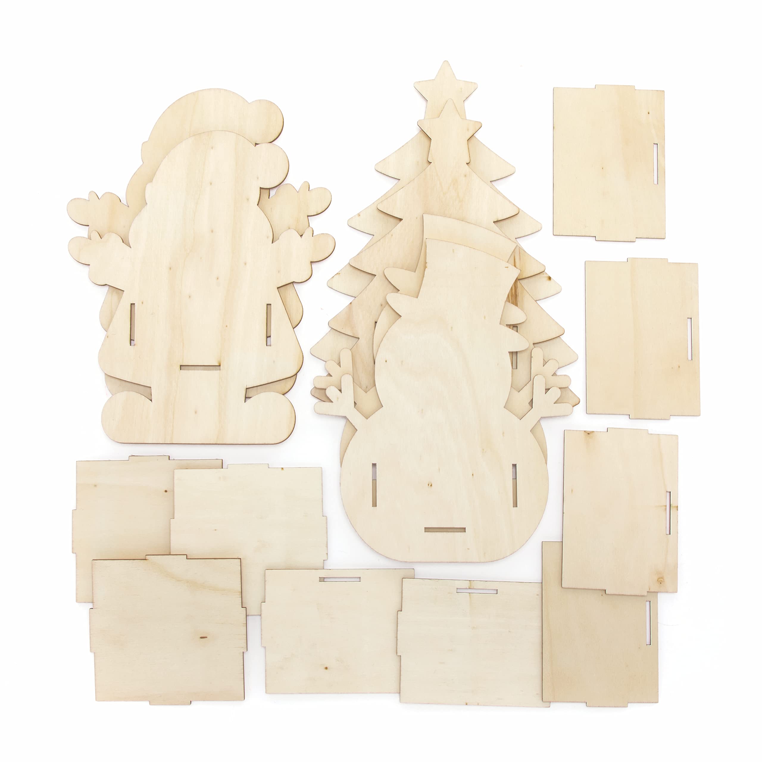 Baker Ross Weihnachts-Blumentopf-Bastelset – 3 Holztöpfe Zum Zusammenstecken & Dekorieren (ca. 16,5 X 19 Cm)