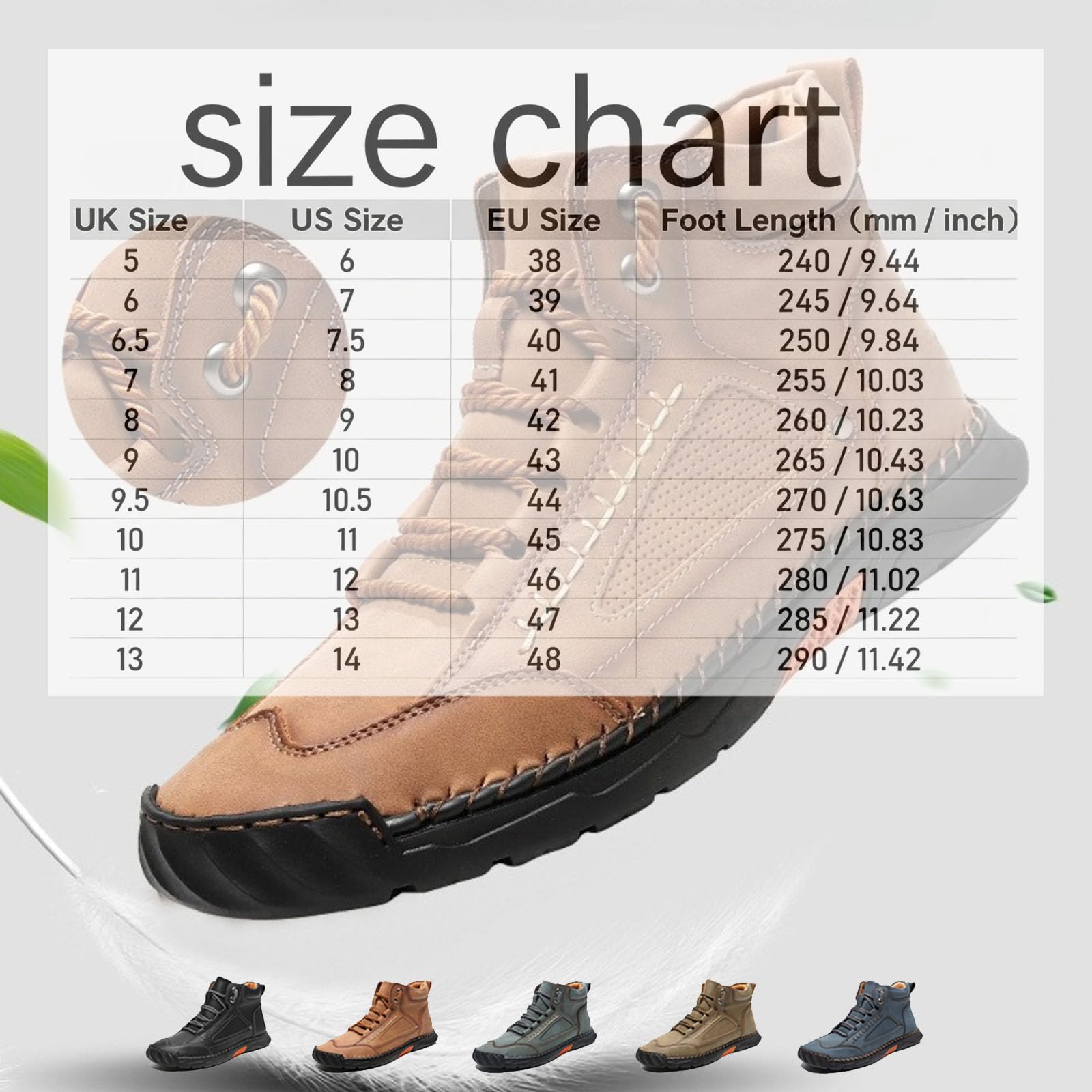 Botas ortopédicas cómodas de cuero para hombre hechas a mano