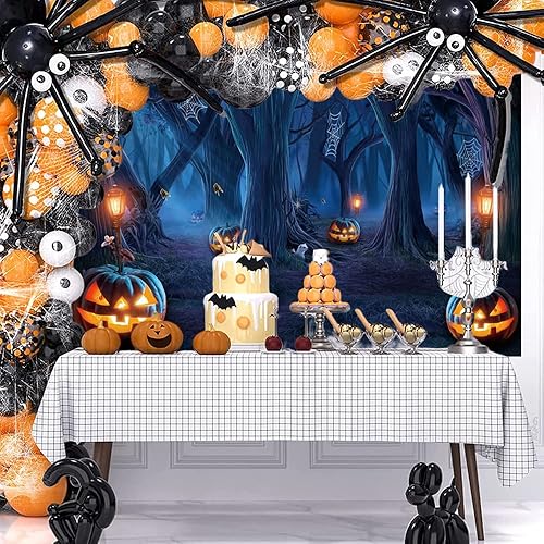 Miniatura 9 de Renaiss Fondo de bruja de mago de 7 x 5 pies para sala mágica, estantería de laboratorio de brujas, fondo de fotografía, caldero de velas,