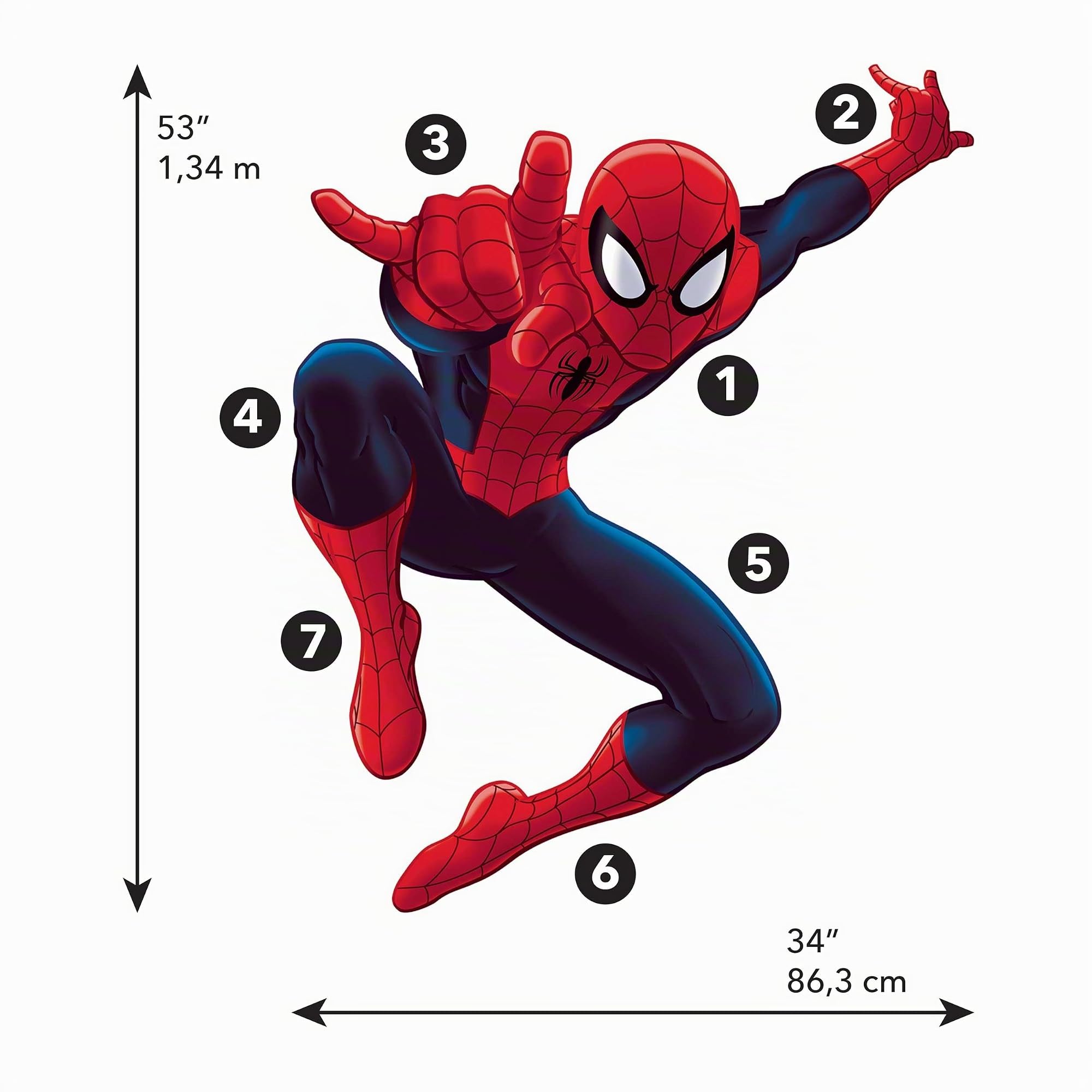 RoomMates RMK4831GM Ultimate Spider-Man - Adhesivos decorativos para pared, color rojo, azul, amarillo
