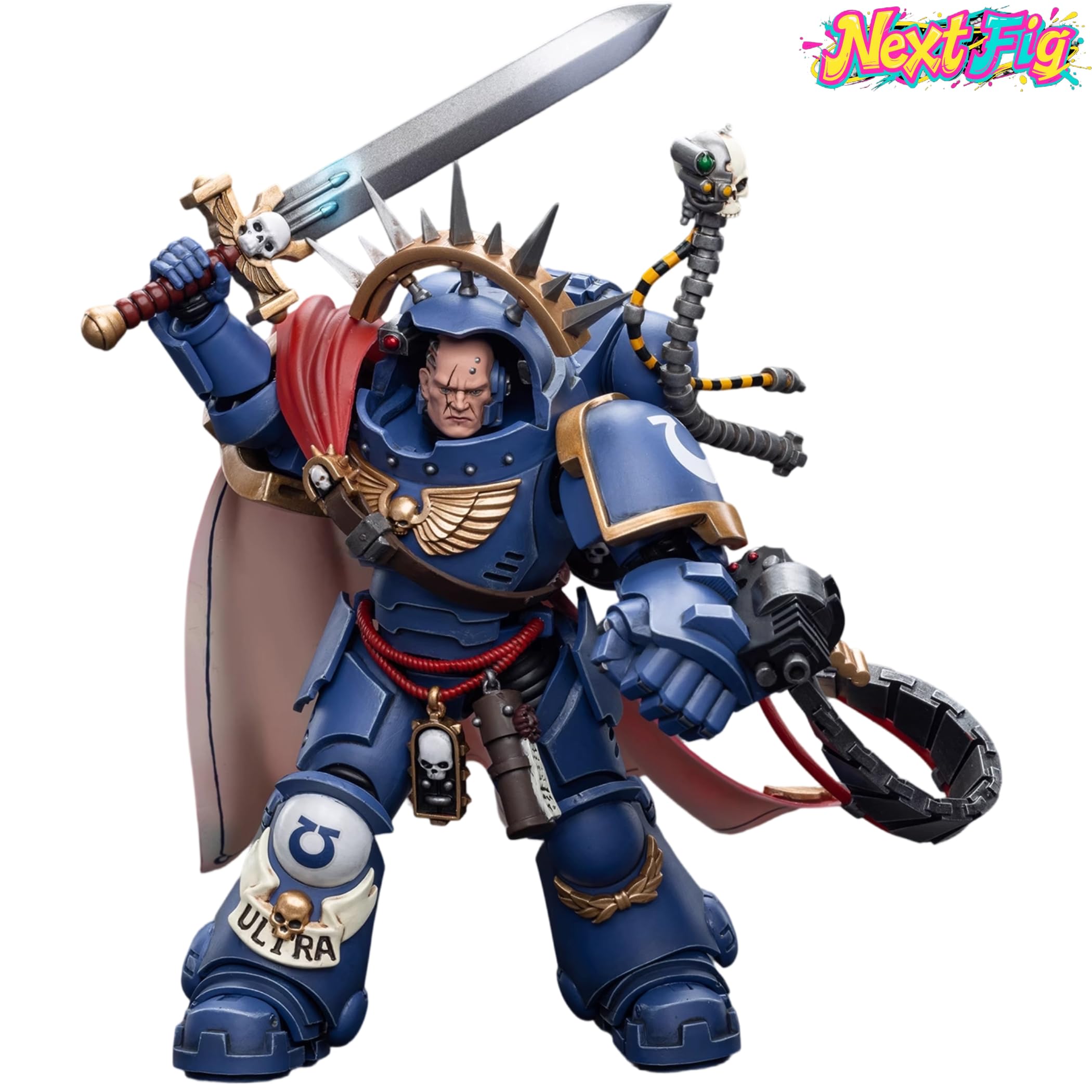 JOYTOY Warhammer 40K 1/18 Action Figure Ultramarines Primaris Captain in Gravis Armatura Fratello Capitano Voltian Modello da collezione