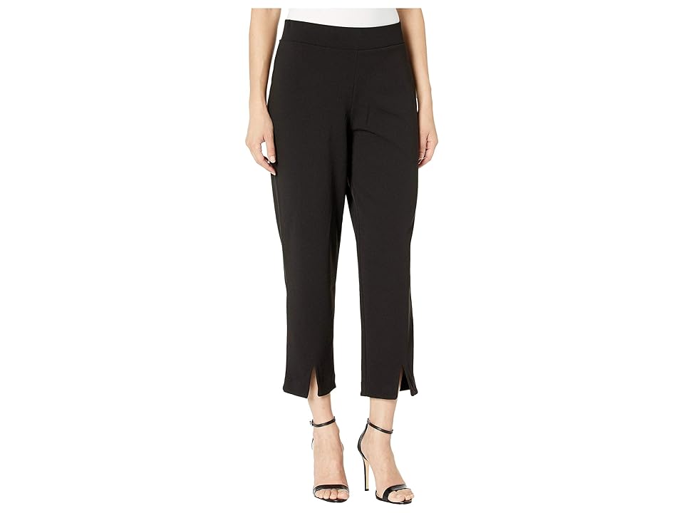 

eci Pull-On Stretch Crepe Pants with Front Slit Hem (Black) Women's Casual Pants