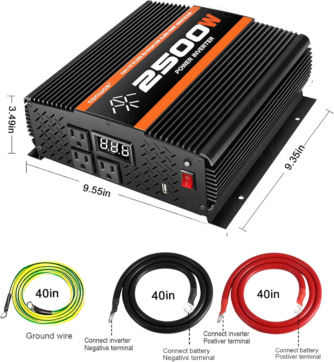 🛒 Crazy Deals NGNWOB Truck RV car Inverter 2500W / 5000W Power Inverter 12V to110V Power Converter with Intelligent LCD Display 3 AC Port 🔥 Flash Sale NGNWOB Truck RV car Inverter 2500W / 5000W Power Inverter 12V to110V Power Converter with Intelligent LCD Display 3 AC Port