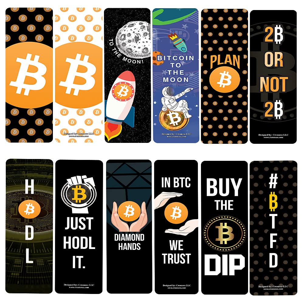 Creanoso Bitcoin Bookmarks Collection Set (2-Sets X 6 Cards)
