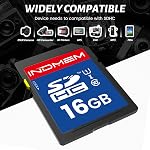 INDMEM SD Carte 16GB, Boîte de 8 Classe 10 16GB SDHC Carte mémoire Flash MLC Cartes numériques sécurisées standard Carte caméra