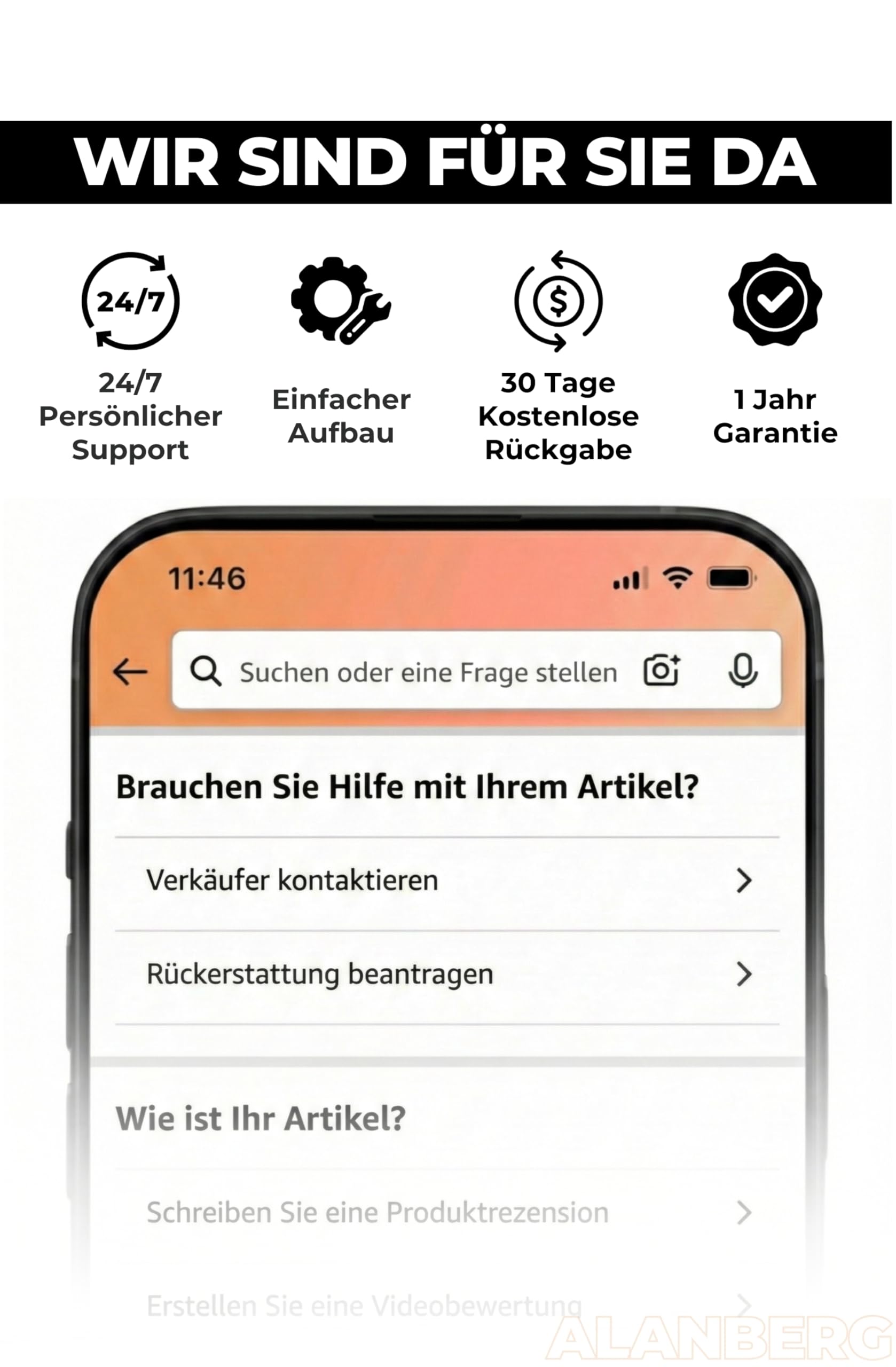 Wischmopp Set mit Eimer, 2-Kammer-System & 2 Mikrofaser-Pads, Flachmopp Bodenwischer mit Edelstahlstiel & Auswringfunktion, Nass- und Trockenmopp für Home & Bodenreinigung, Grau – ALANBERG®
