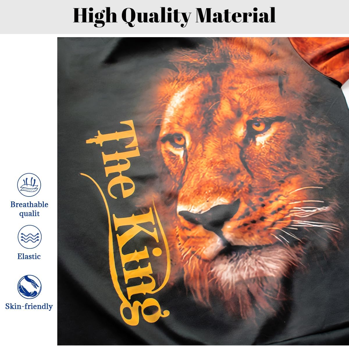 Condition photo showing New/Like New for lion king 3d printed men's hoodies sweater set pullover tracksuit for big and tall 2 piece sweatshirt suit small black8