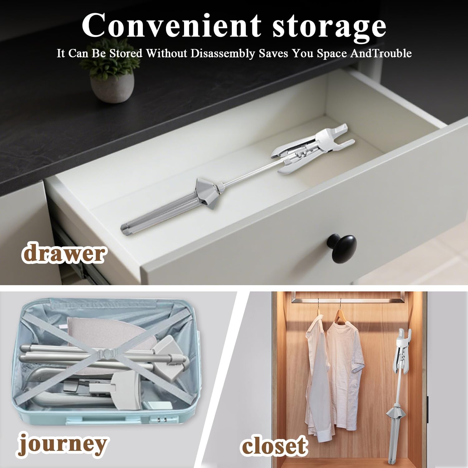 Steamer Stand for Clothes - Adjustable Steamer Rack, Portable Steaming & Ironing Stand - Grey