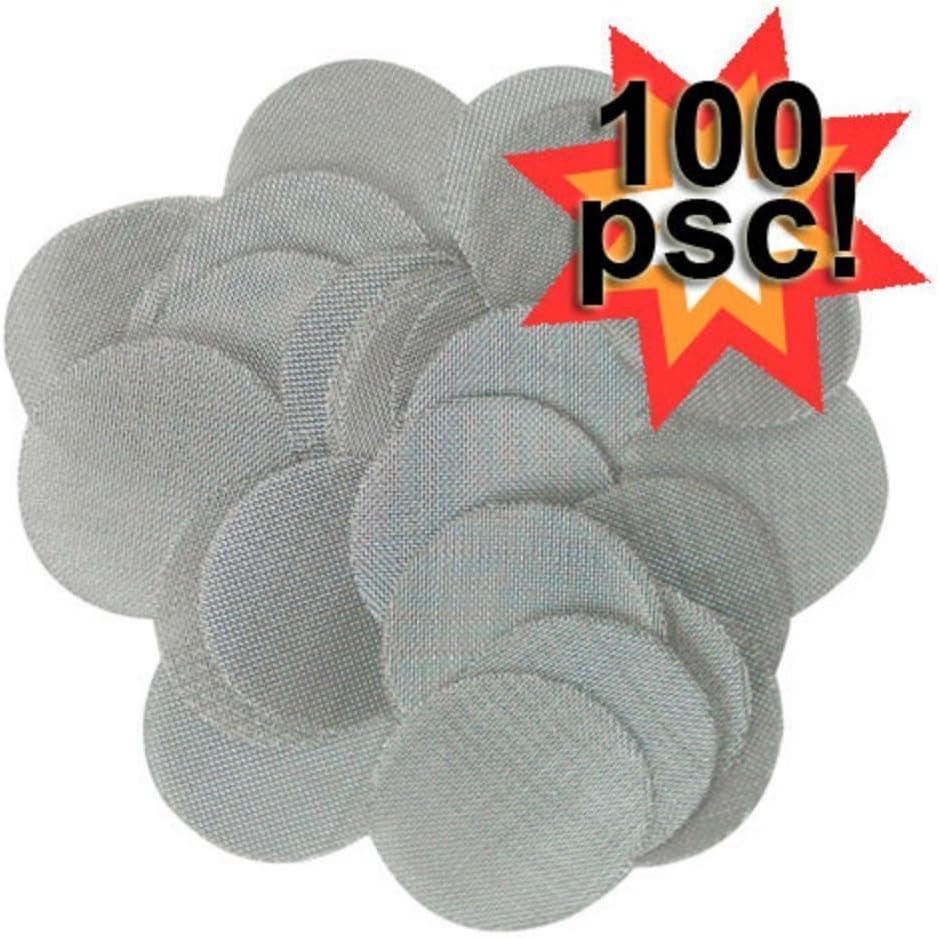 100 3/4", 0.75" STAINLESS STEEL smoking PIPE SCREENS