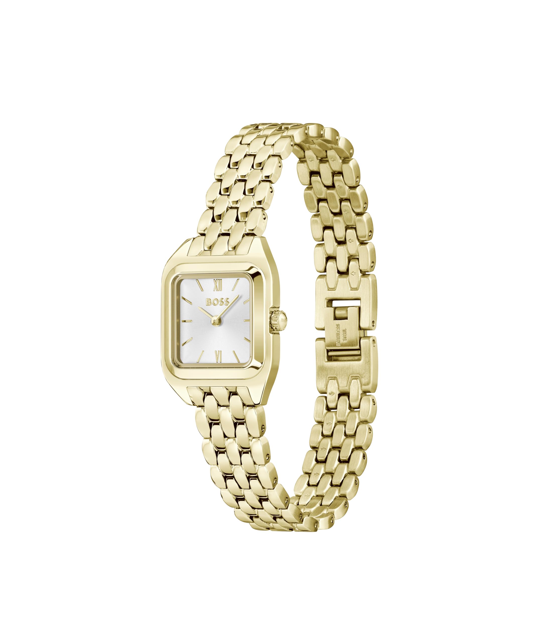 BOSS Zwei-Zeiger-Quarzwerk-Uhr für Damen Kollektion MAE Petite mit Edelstahlarmband – Erhältlich in Silber, Gold oder Bicolor