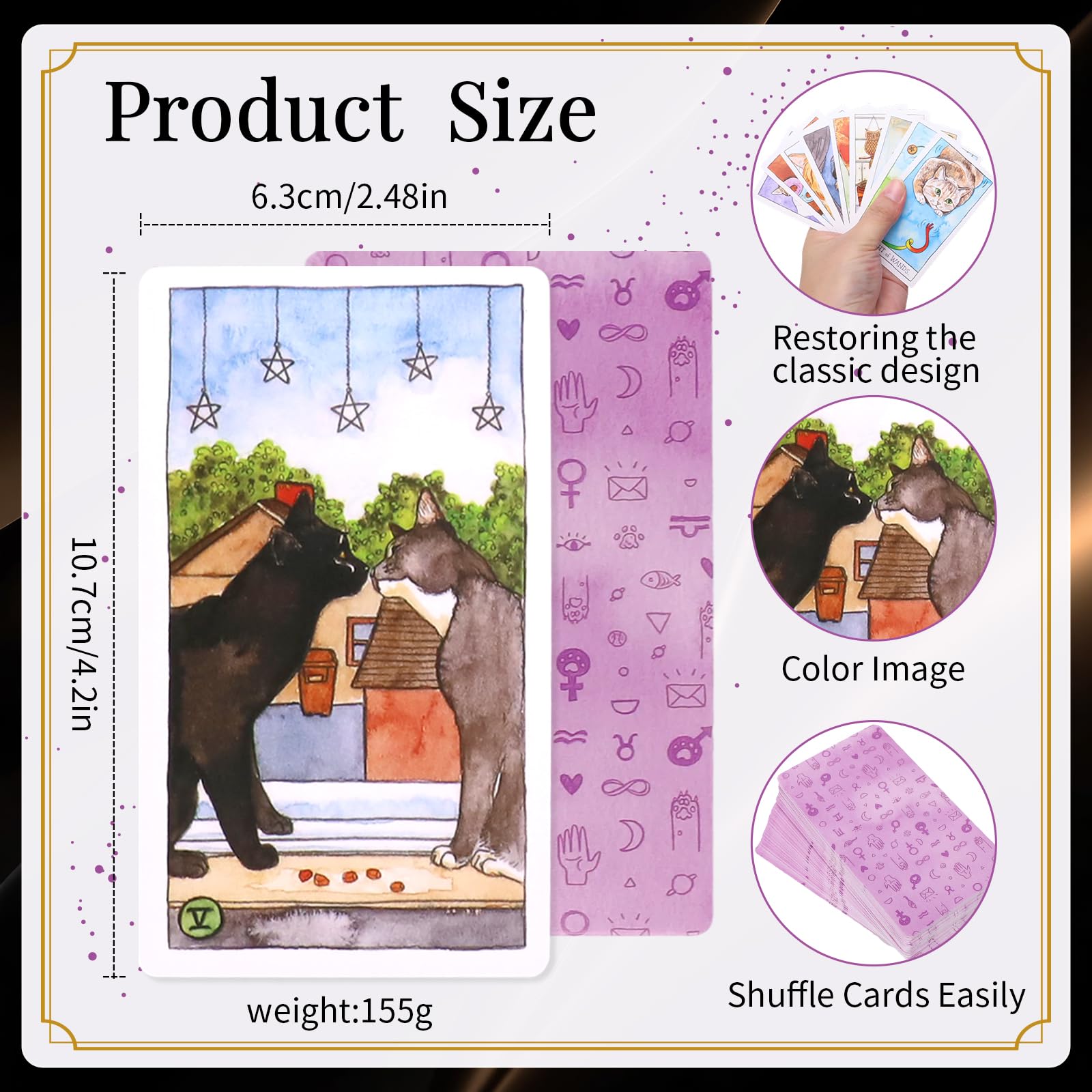 Tarot Cards Deck with Card Storage bag 78 Classic Original Tarot Deck for Fortune Telling Ideal for Beginners to Experts - Image 2