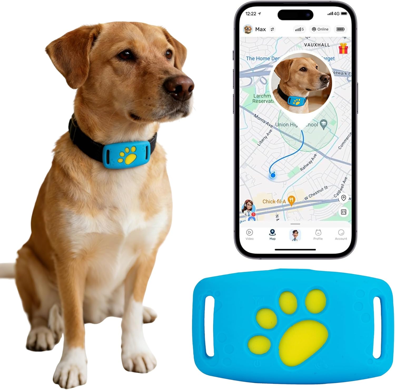 GPS Wireless Dog Fence, Electric Fence for Dogs, Perimeter Collar Fence System, IP63 Waterproof, Invisible GPS Fence Collar for Dogs with Beep Vibration Alert Modes, for Pets Over 18 Lbs (Black)