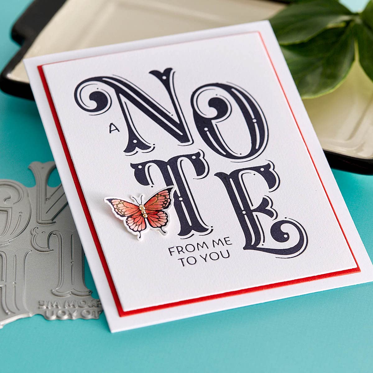 Spellbinders Piatto Betterpress 'A Note From Me To You' In Metallo Per Scrapbooking