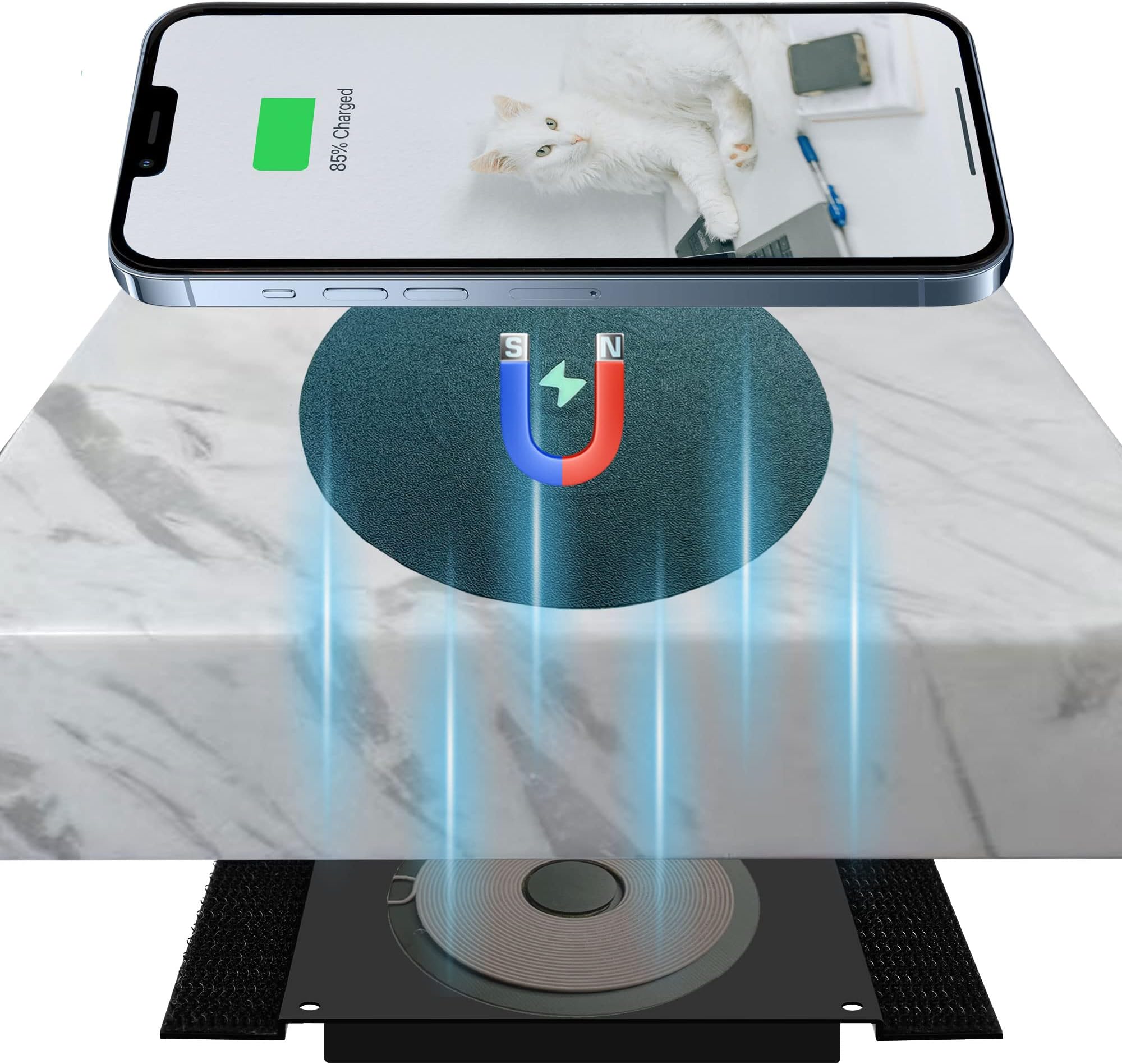 REESTECQI Magsafe Auto Ladepad RGB - 15W Wireless Charger Mit 40W Adapter