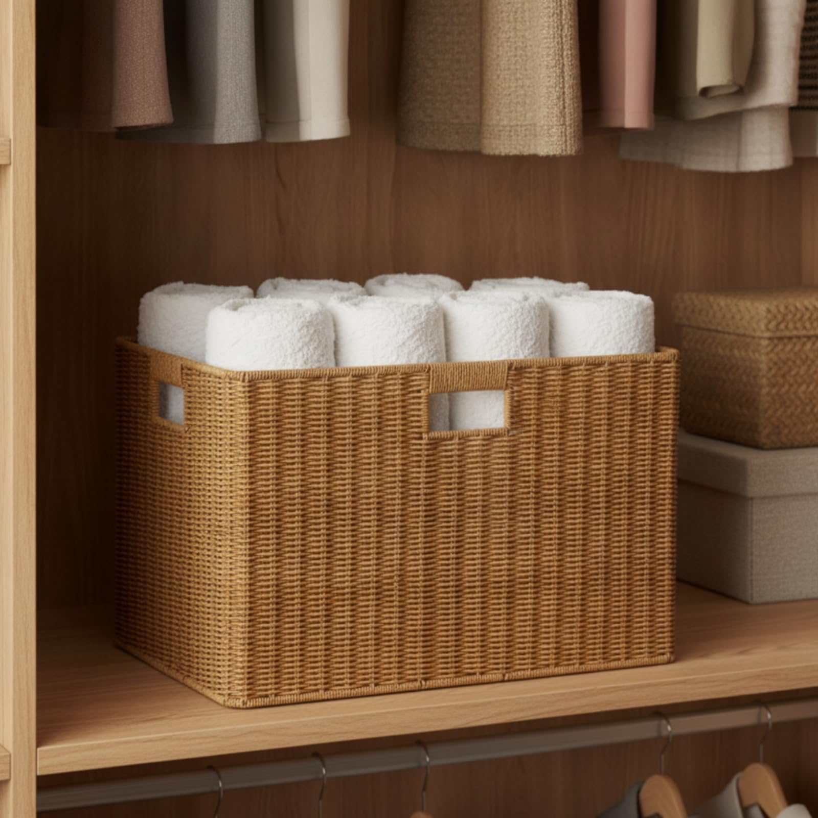 Cesta con Tejida Caja Organizadora