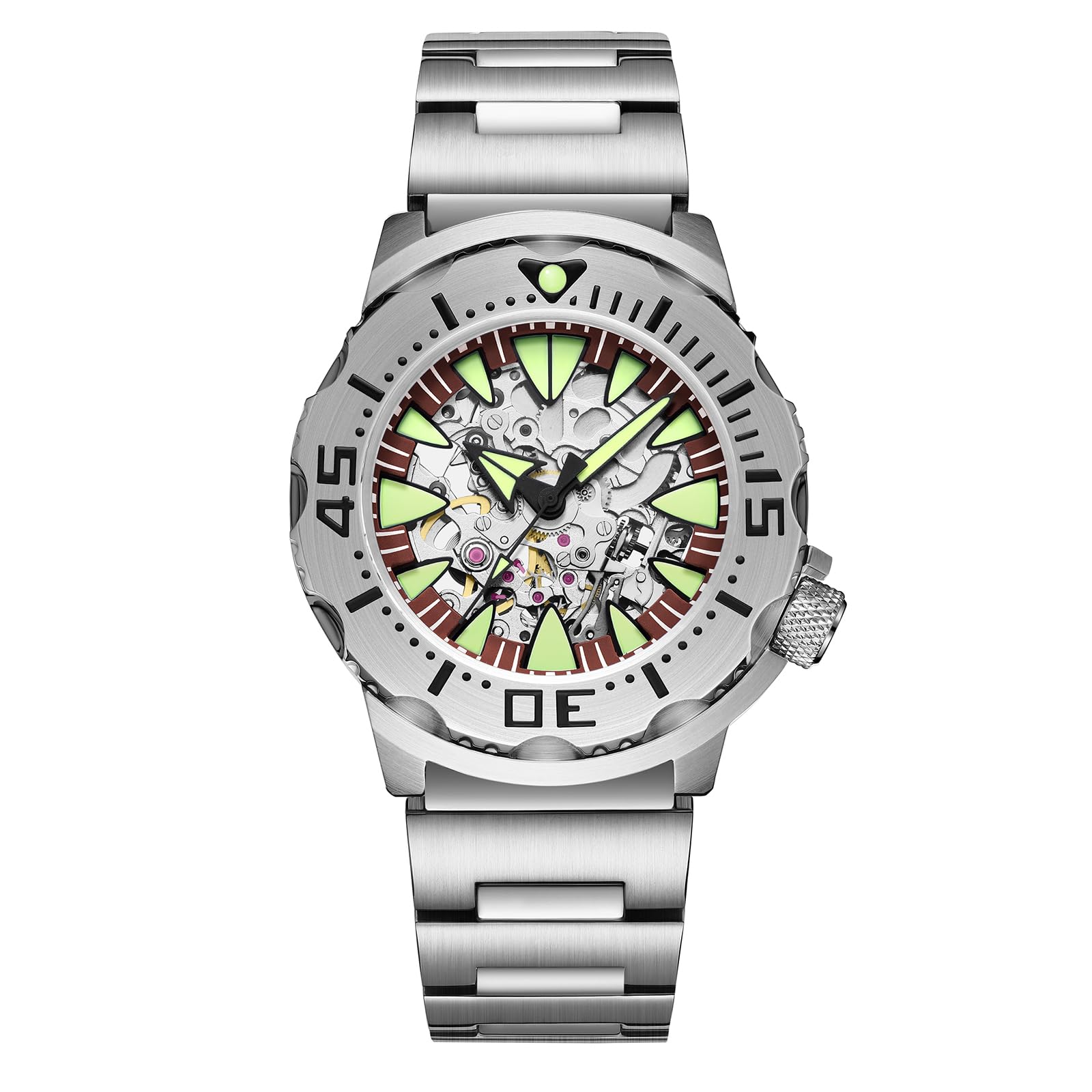 ADDIESDIVE Luxus Mechanische Uhr 200m wasserdicht Japanisches 8N24 Automatikwerk mechanische Taucheruhr AD2103 Sichtboden Saphirglas mit AR-Beschichtung C3 SuperLumiNova Leuchtindex Herren Analoguhr