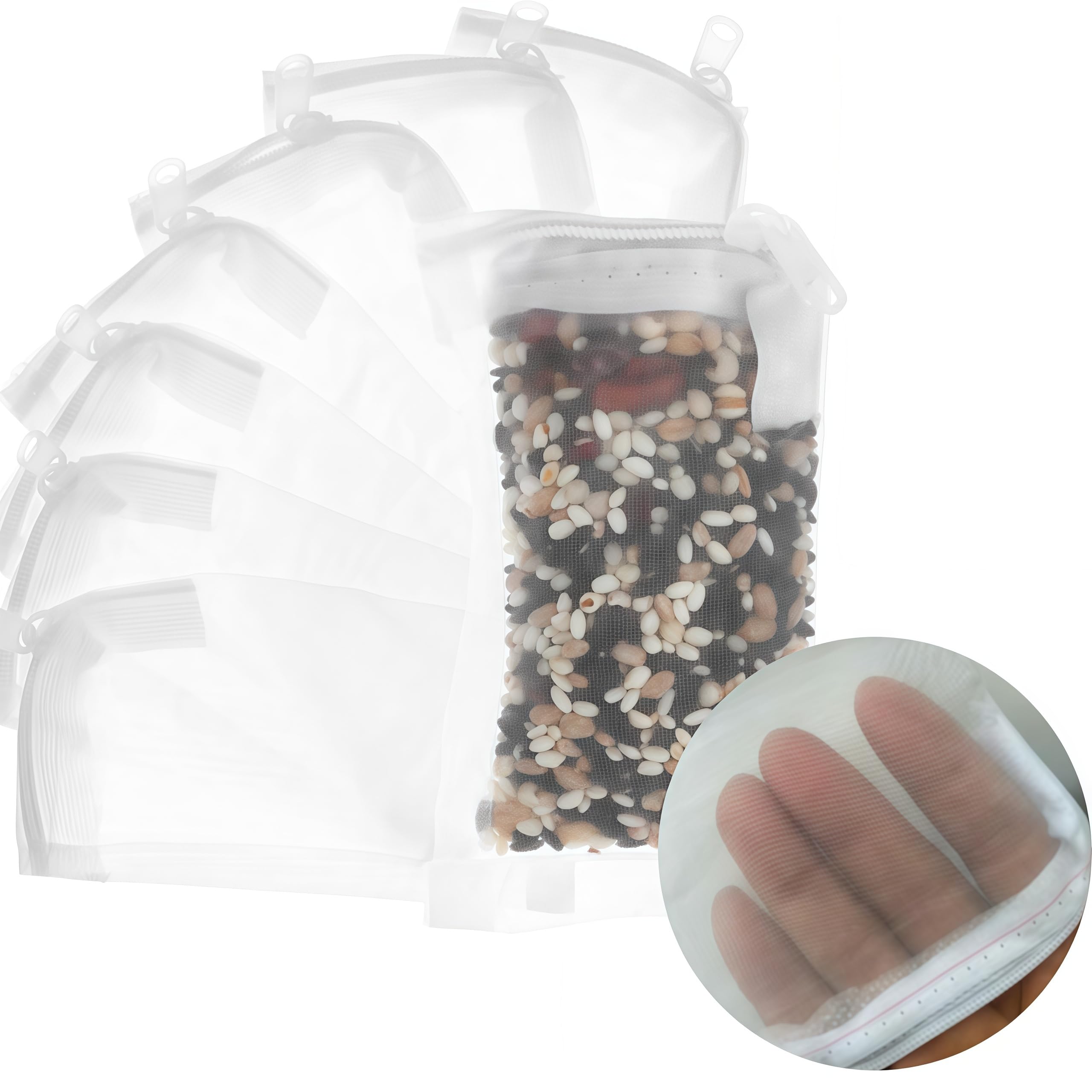 Pezzi Sacchetti Filtranti in Rete per Acquario 11x7 cm Nylon Riutilizzabili con Cerniera