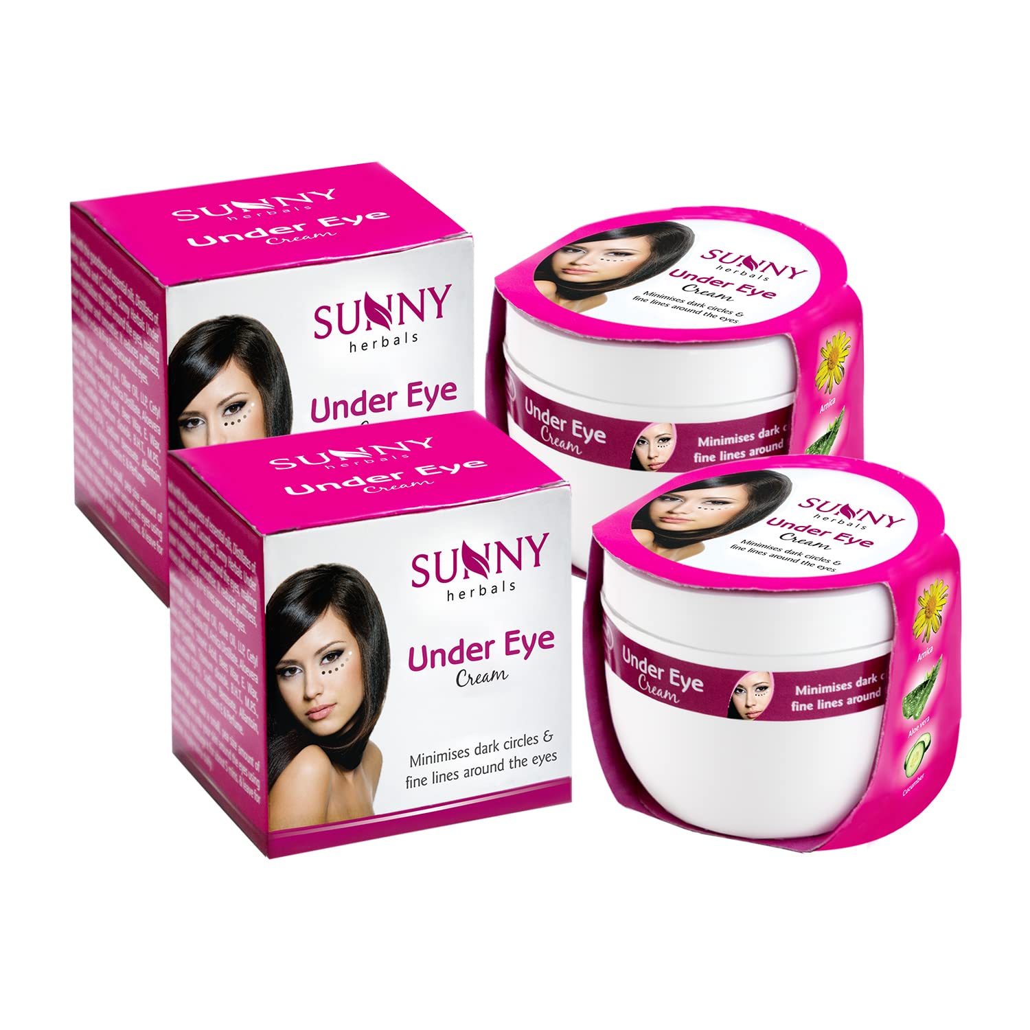 Sunny Herbals Under Eye Cream With Essential Oil, Extract of Aloevera, Arnica & Cucumber | Revitalizes Skin Around The Eyes | Reduces Puffiness, Minimizes Dark Circles & Fine Lines Around The Eyes | 50gm — Amazon image 3