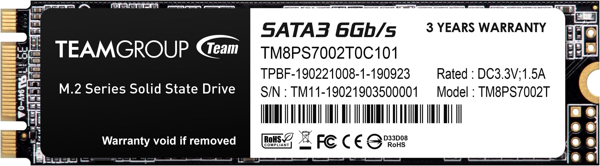 2TB TEAMGROUP MS30 M.2 2280 SATA III Solid State Drive