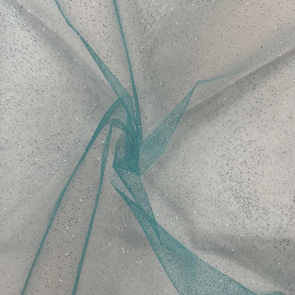 Kayes Textiles Jade Glitter Net - Tulle - 60” Wide 150Cm - Per Metre (Jade)