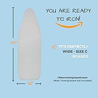 Vista 6 de SAVUK Funda para tabla de planchar y almohadilla de tamaño estándar de 18 x 49 pulgadas, grande extra ancha, ajuste de borde elástico ajustable
