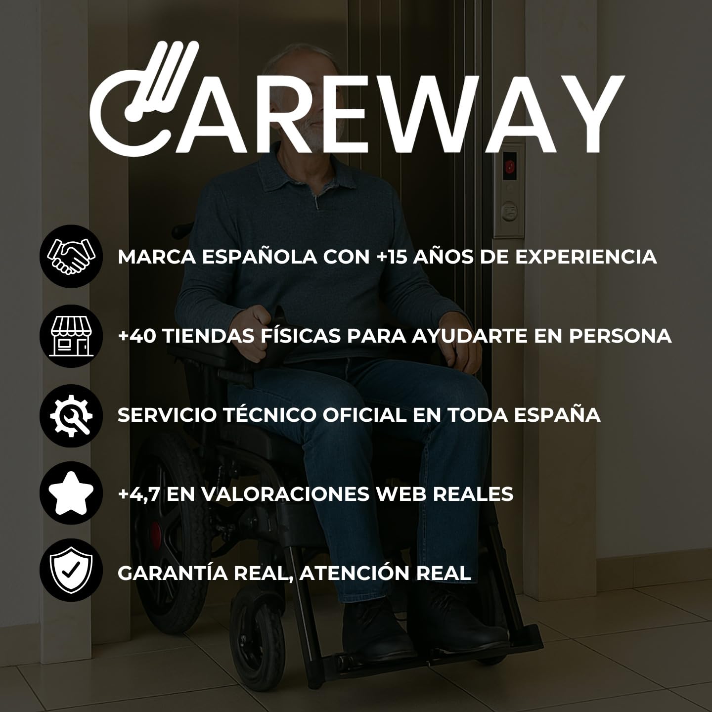 Silla de Ruedas Eléctrica - Scooter Eléctrico Plegable Auton 25Km Motor 300W - Movilidad Reducida - Scooter Eléctrico Minusválidos con Canasta Ideal Viaje Avión - Certificación IATA | CAREWAY