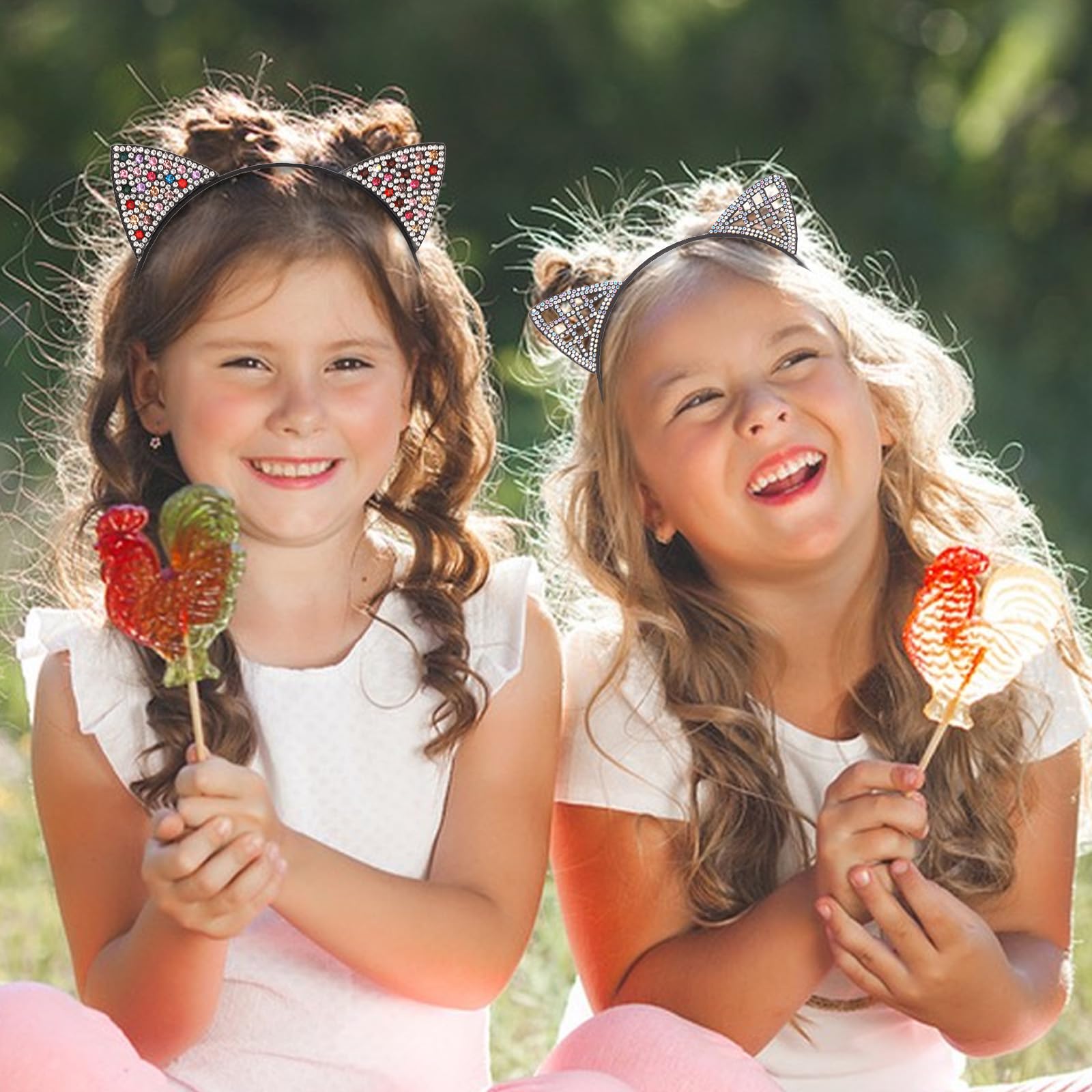 Norbiariz 4Pcs Glitter Cat Headband for Women and Girls, Cat Ears Headband, Cosplay Costume or Party Fashion Hair Accessories