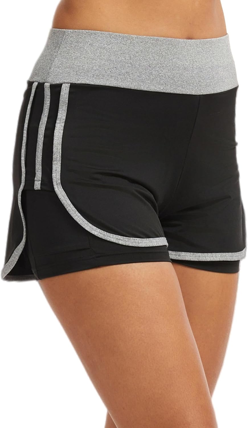 Women's 2-in-1 Running Shorts with Built-in Shorts Liner - High Waisted Athletic Shorts with Pocket, Quick Dry