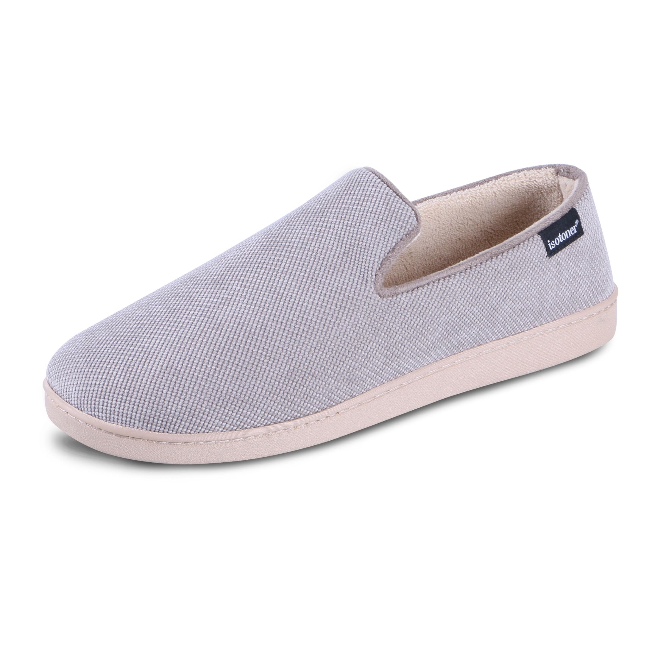Isotoner Men's Indoor/Outdoor Breathable Diamond Corduroy Slippers