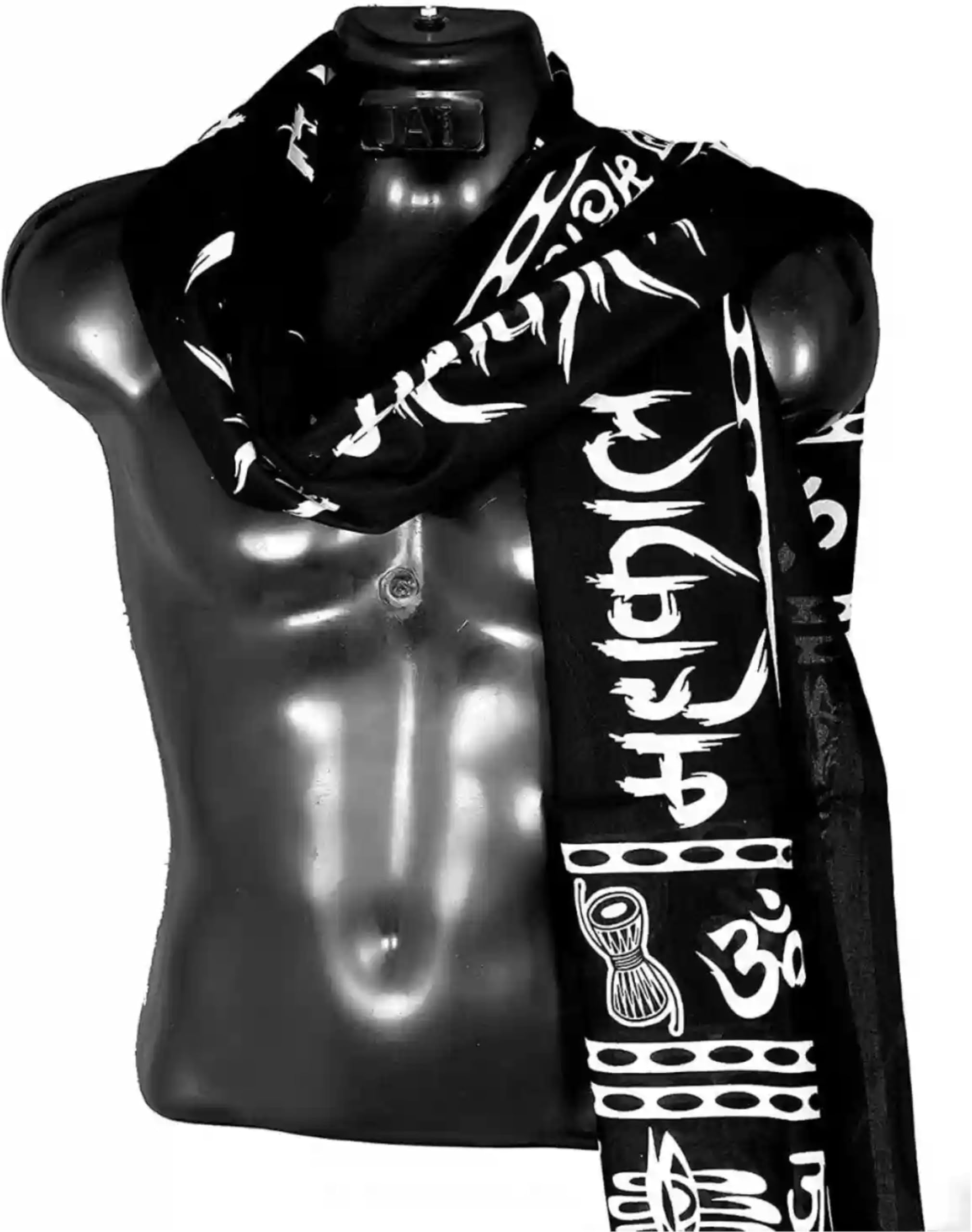 Printed Pure Cotton Men & Women Scarf ()_BZ_Mahaakal-Black-1-image-25