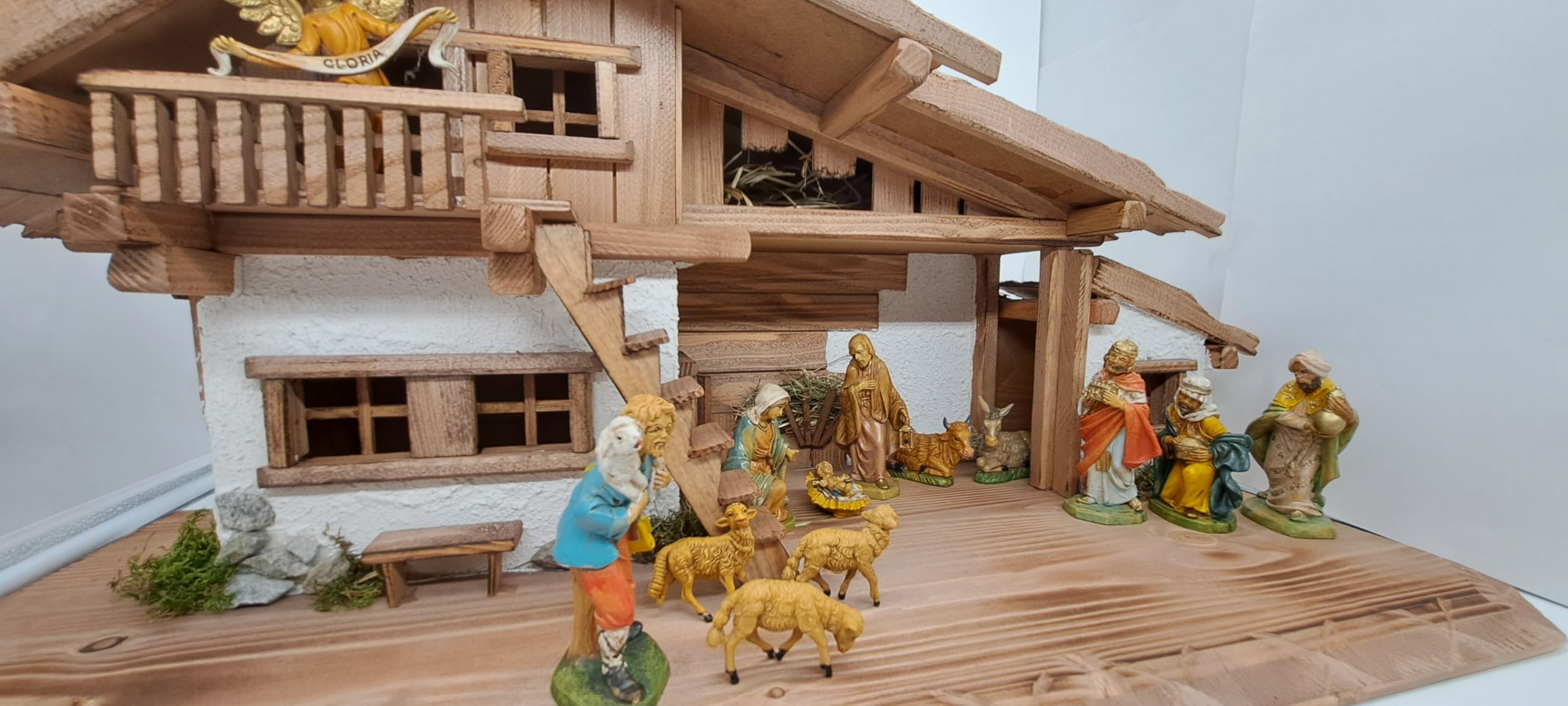 Crèche de Noël XXXL - Crèche de Noël avec figurines (K1F)