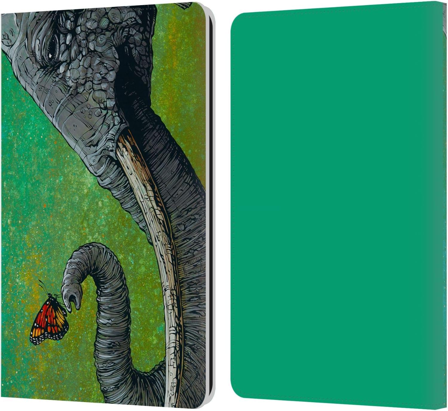 Head Case Designs Officially Licensed David Lozeau Skull with Heart Colourful Grunge Leather Wallet Case Compatible with Kindle Paperwhite 1/2 / 3