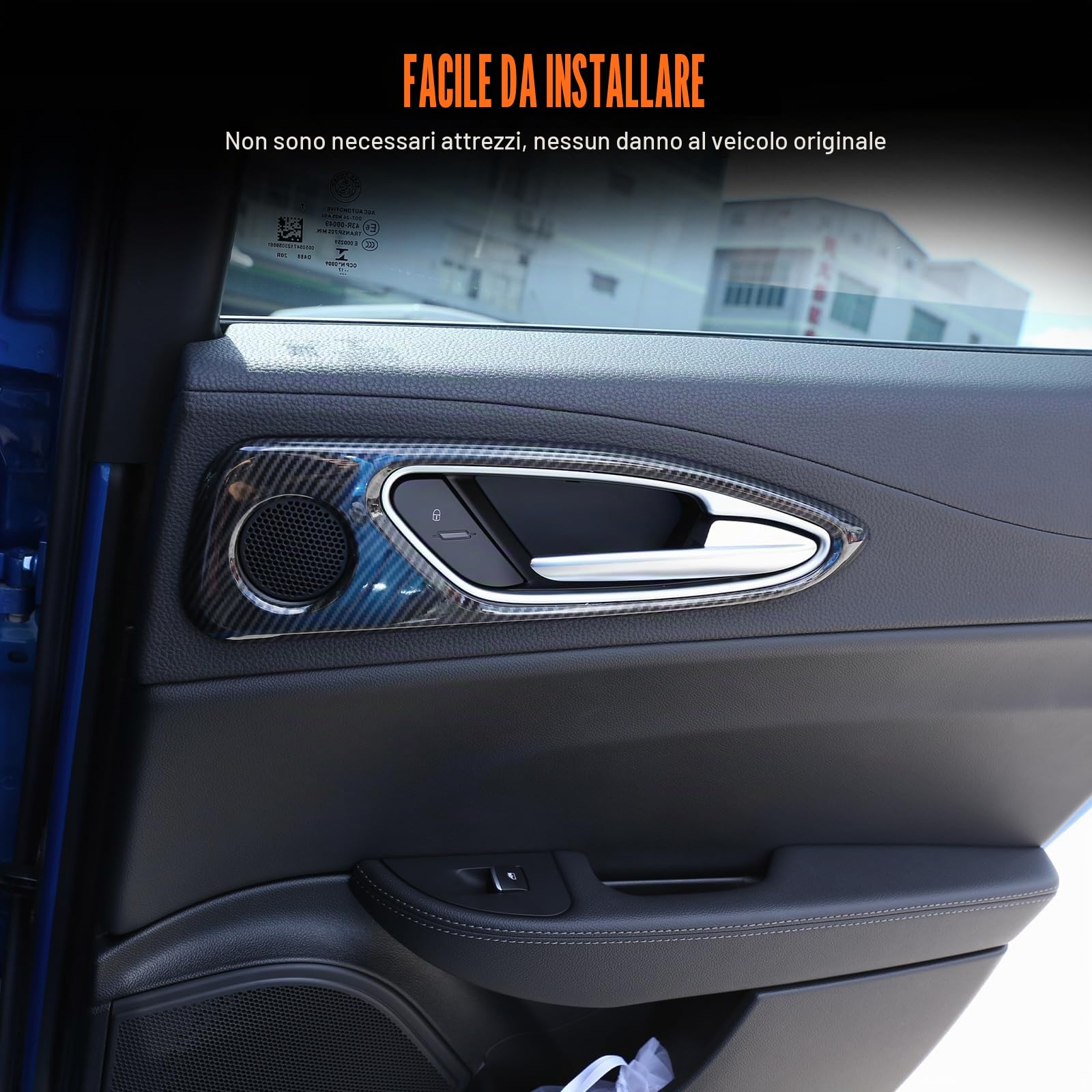PIUGILH Telaio porta auto adatto per Alfa Romeo Giulia 2017-2020,Telaio interno porta Copertura decorativa,Accessori auto Interno
